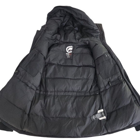 ECKO RED down Hooded zipped puffer parka winter Coat black small - Picture 6 of 12